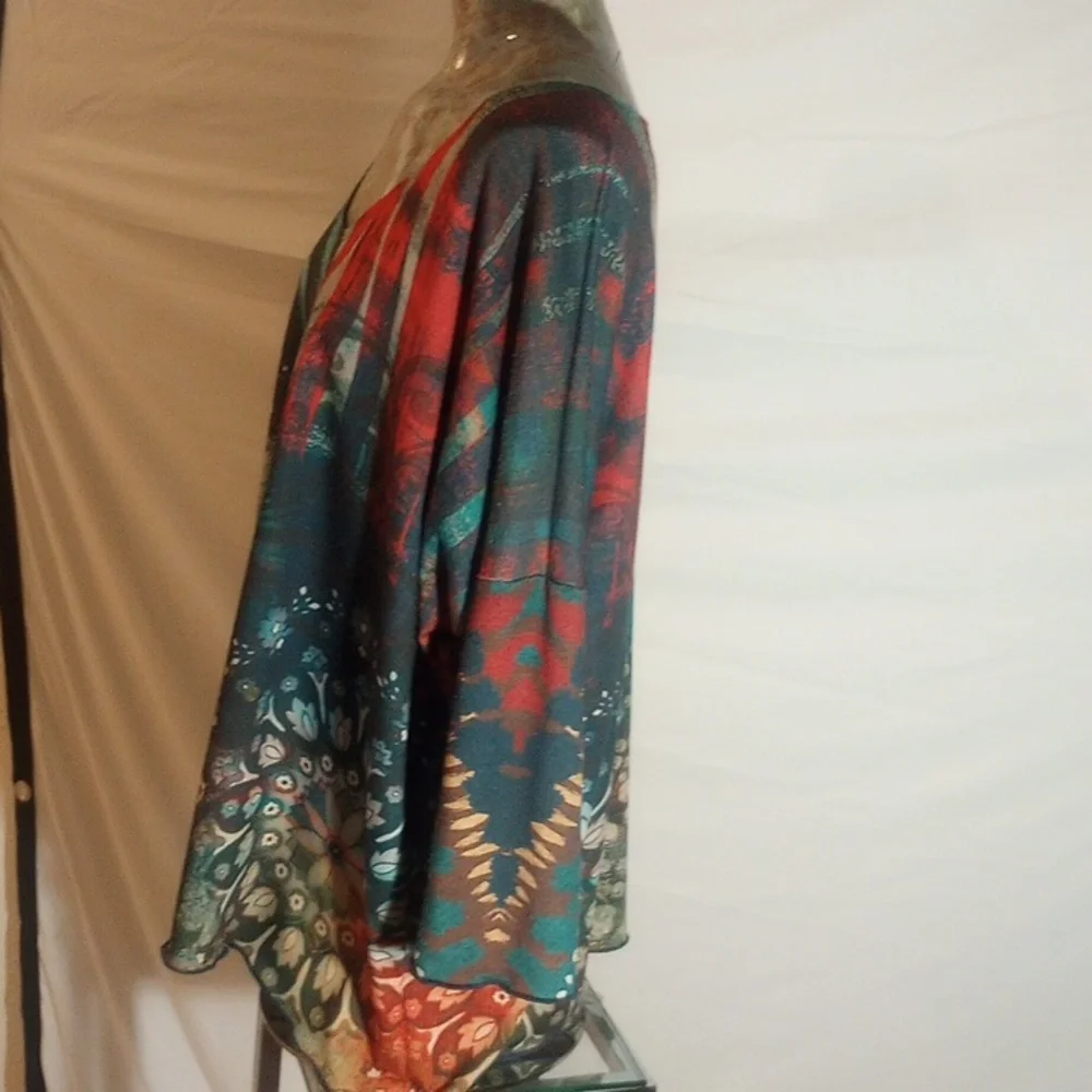 Amma Women's Tunic Top 3X, Abstract Art Made In LA Blouse 29 wide long 27 - Picture 6 of 14